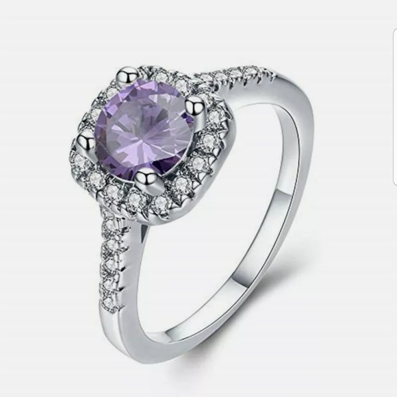 Jewelry - Fast shipper! New S925 plated purple CZ ring